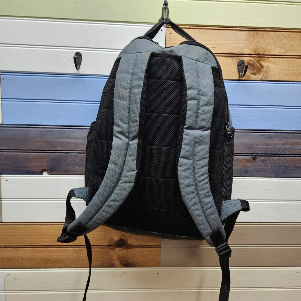 Nike Gray Black Ripstop Backpack School Gym Bag with Tech Sleeve